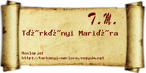 Tárkányi Marióra névjegykártya